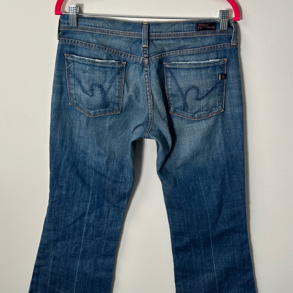 CITIZENS OF HUMANITY light faded ingrid low rise flare embroidered jeans, 27".